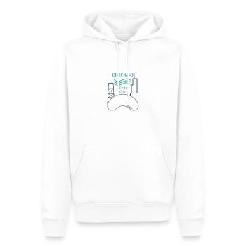 Chicago - Männer Premium Bio Hoodie - Weiß - Vorne - Nico (187cm)