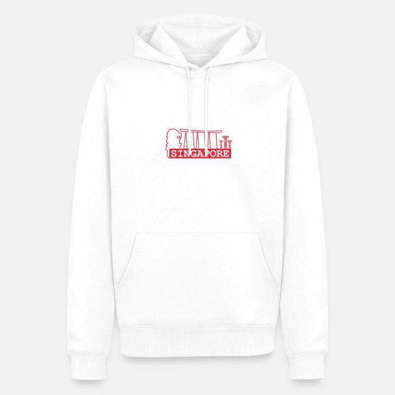 Singapour - Sweat à capuche Premium bio Homme - blanc