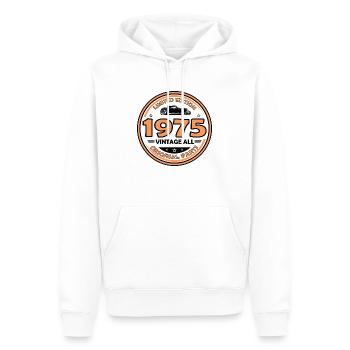 vintage 1975 - Sweat à capuche Premium bio Homme - blanc - Devant - Nico (187cm)