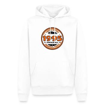 vintage 1995 - Sweat à capuche Premium bio Homme - blanc - Devant - Nico (187cm)