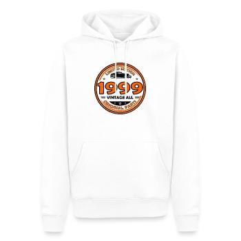 vintage 1999 - Sweat à capuche Premium bio Homme - blanc - Devant - Nico (187cm)