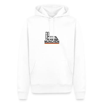 München - Männer Premium Bio Hoodie - Weiß - Vorne - Nico (187cm)