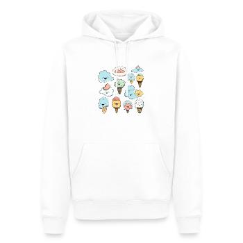 Kawaii-Eis und Waffeln - Männer Premium Bio Hoodie - Weiß - Vorne - Nico (187cm)