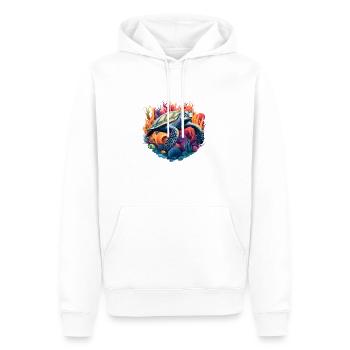 Tortue de mer vibrante - Sweat à capuche Premium bio Homme - blanc - Devant - Nico (187cm)