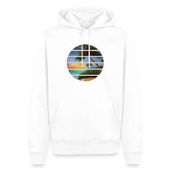 Palm Island Summer Holiday Sun Palm Beach - Sweat à capuche Premium bio Homme - blanc - Devant - Nico (187cm)