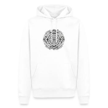 Mandala Zen n°1 - Sweat à capuche Premium bio Homme - blanc - Devant - Nico (187cm)