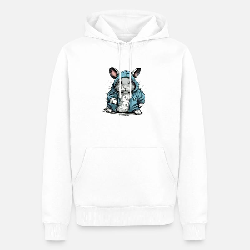 Bibi das Chinchilla - Männer Premium Bio Hoodie - Weiß