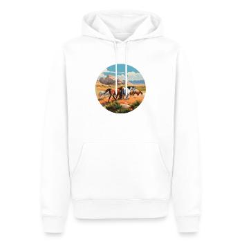Troupeau de chevaux - Sweat à capuche Premium bio Homme - blanc - Devant - Nico (187cm)