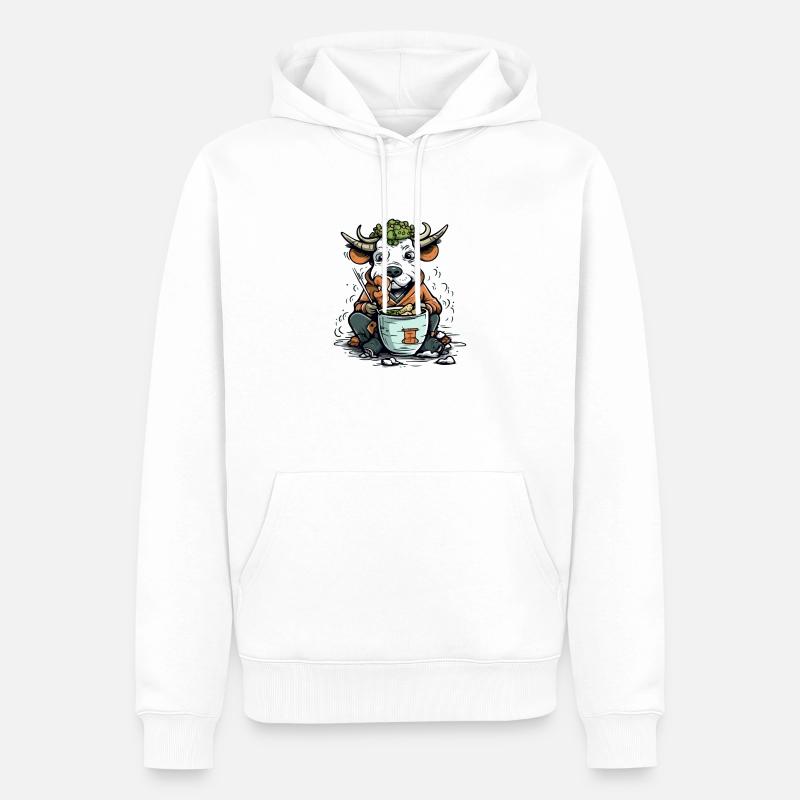 Kiko le taureau gourmand - Sweat à capuche Premium bio Homme - blanc