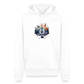 Boussole et nature - Sweat à capuche Premium bio Homme - blanc - Devant - Nico (187cm)
