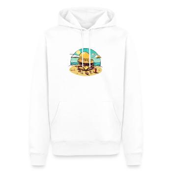 Hamburger à la plage n°3 - Sweat à capuche Premium bio Homme - blanc - Devant - Nico (187cm)