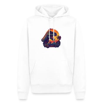 Puissant T Rex King - Sweat à capuche Premium bio Homme - blanc - Devant - Nico (187cm)