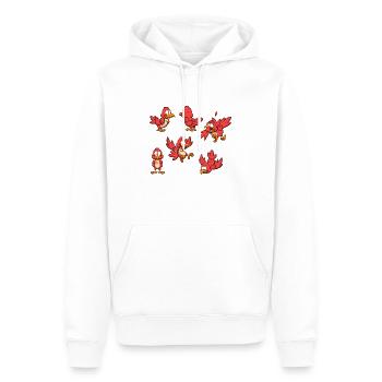 Red Cartoon Bird With Different Poses - Men’s Premium Organic Hoodie - white - Front - Nico (187cm)