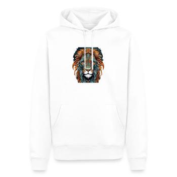 Simbo der Löwe - Männer Premium Bio Hoodie - Weiß - Vorne - Nico (187cm)