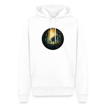Mystischer Wolf - Männer Premium Bio Hoodie - Weiß - Vorne - Nico (187cm)