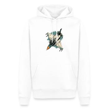 Blaues Sturmflugzeug - Männer Premium Bio Hoodie - Weiß - Vorne - Nico (187cm)