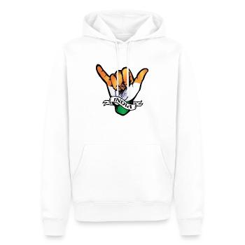 India Shaka - Männer Premium Bio Hoodie - Weiß - Vorne - Nico (187cm)