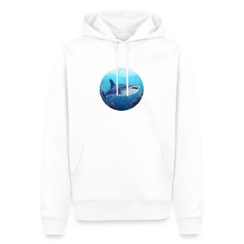 Requin-baleine - Sweat à capuche Premium bio Homme - blanc - Devant - Nico (187cm)