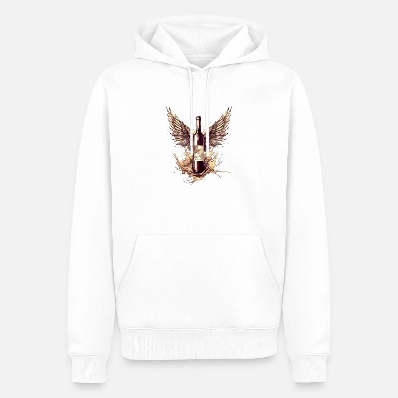 Bouteille de vin ailée n°1 - Sweat à capuche Premium bio Homme - blanc