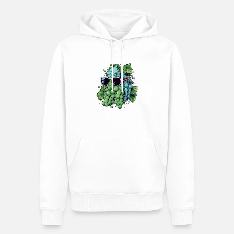 Grappe de raisin John - Sweat à capuche Premium bio Homme - blanc