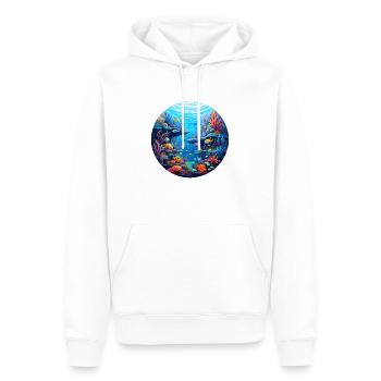 Récif corallien - Sweat à capuche Premium bio Homme - blanc - Devant - Nico (187cm)