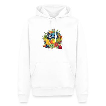 Hibi, die Eule in der Frucht - Männer Premium Bio Hoodie - Weiß - Vorne - Nico (187cm)