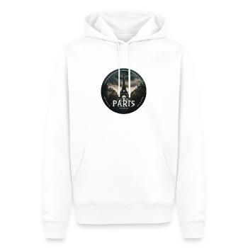 L'élégance de Paris - Sweat à capuche Premium bio Homme - blanc - Devant - Nico (187cm)