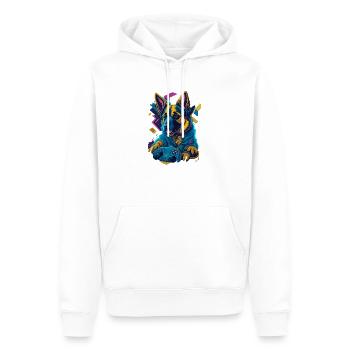 Deutscher Schäferhundwelpe spielt mit Gamecontroll - Männer Premium Bio Hoodie - Weiß - Vorne - Nico (187cm)