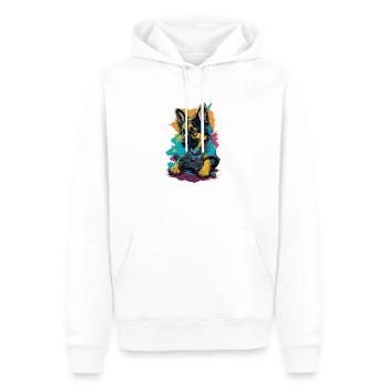 Deutscher Schäferhundwelpe spielt mit Gamecontroll - Männer Premium Bio Hoodie - Weiß - Vorne - Nico (187cm)