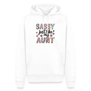sassy aunt - Men’s Premium Organic Hoodie - white - Front - Nico (187cm)