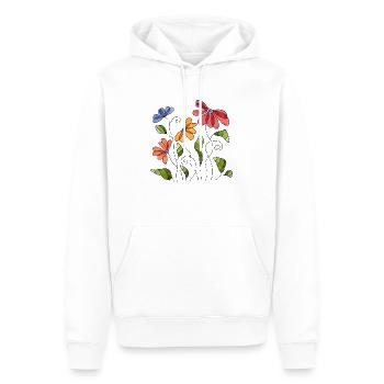 Fleur - Sweat à capuche Premium bio Homme - blanc - Devant - Nico (187cm)