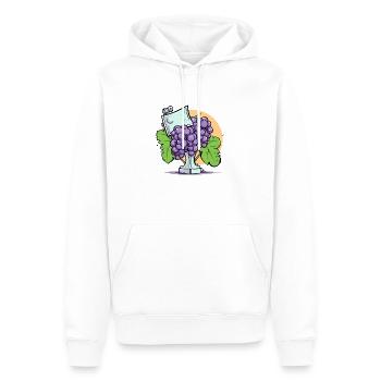 Trophée et grappe de raisin - Sweat à capuche Premium bio Homme - blanc - Devant - Nico (187cm)