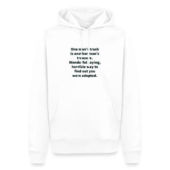adopted phrase - Men’s Premium Organic Hoodie - white - Front - Nico (187cm)