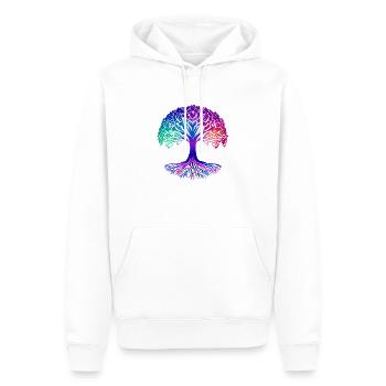 Lebensbaum Meditation Yoga Baum des Lebens - Männer Premium Bio Hoodie - Weiß - Vorne - Nico (187cm)