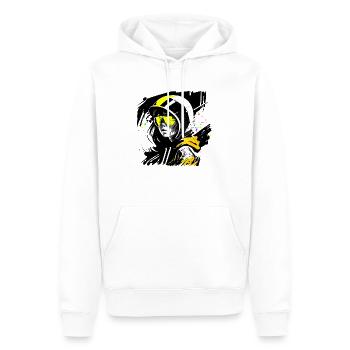 Fille avec capuche et lunettes de soleil - Sweat à capuche Premium bio Homme - blanc - Devant - Nico (187cm)