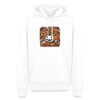 Multi pattern halloween pumpkin - Men’s Premium Organic Hoodie - white - Front - Nico (187cm)