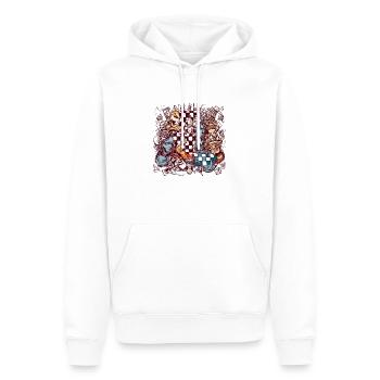 Chess abstraction n°3 - Men’s Premium Organic Hoodie - white - Front - Nico (187cm)