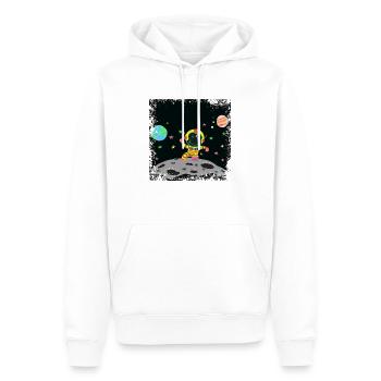 Yellow and red grunge astronaut - Men’s Premium Organic Hoodie - white - Front - Nico (187cm)