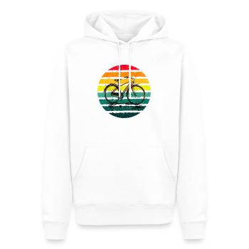 Oldtimer-Fahrrad - Männer Premium Bio Hoodie - Weiß - Vorne - Nico (187cm)
