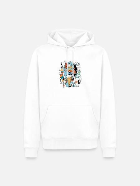 Der Eisfresser - Männer Premium Bio Hoodie - Weiß
