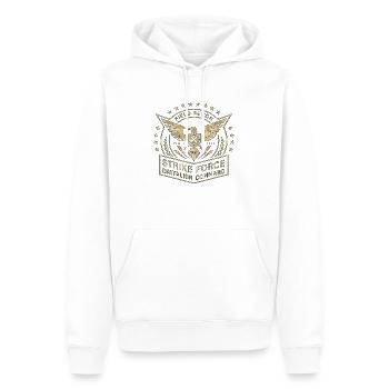 Army Military Air Force Navy Marines Amérique États-Unis - Sweat à capuche Premium bio Homme - blanc - Devant - Nico (187cm)