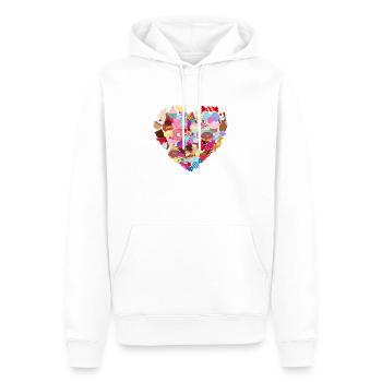 Coeur sucré - Sweat à capuche Premium bio Homme - blanc - Devant - Nico (187cm)