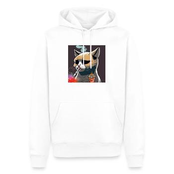 Kiffende Katze - Männer Premium Bio Hoodie - Weiß - Vorne - Nico (187cm)