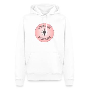 Mein bestes Leben leben - Männer Premium Bio Hoodie - Weiß - Vorne - Nico (187cm)