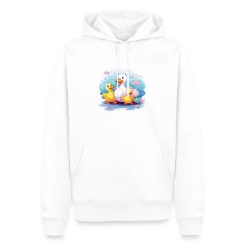 La famille des canards - Sweat à capuche Premium bio Homme - blanc - Devant - Nico (187cm)
