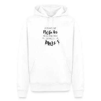 Femmes parfaites nées en mars - Sweat à capuche Premium bio Homme - blanc - Devant - Nico (187cm)