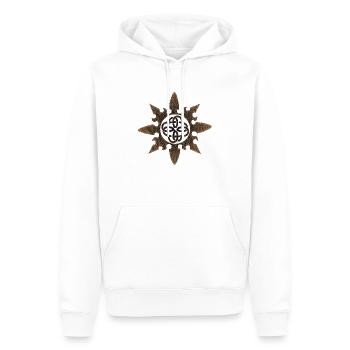Soleil celtique 8 - Sweat à capuche Premium bio Homme - blanc - Devant - Nico (187cm)