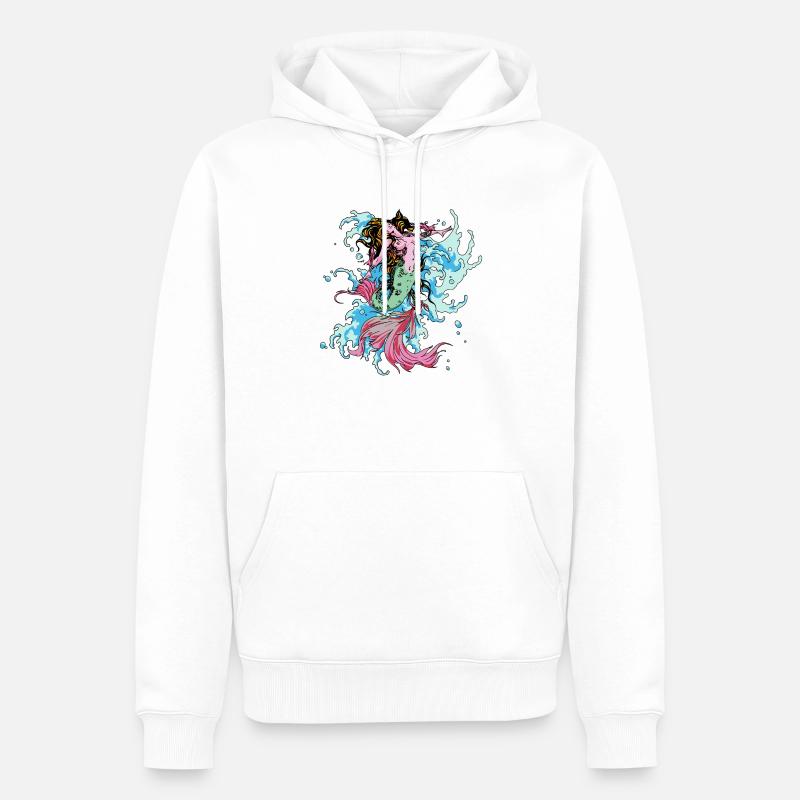 sirène1 - Sweat à capuche Premium bio Homme - blanc