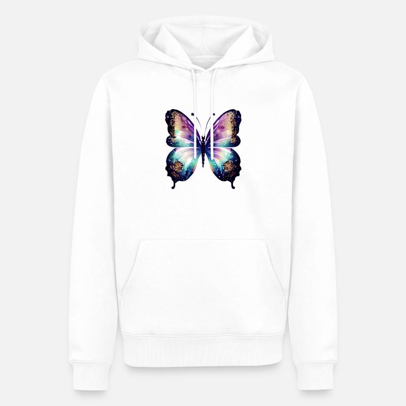 Papillon Papillon Insecte animal - Sweat à capuche Premium bio Homme - blanc