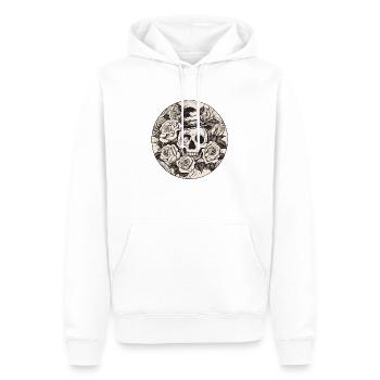 Totenkopf - Männer Premium Bio Hoodie - Weiß - Vorne - Nico (187cm)
